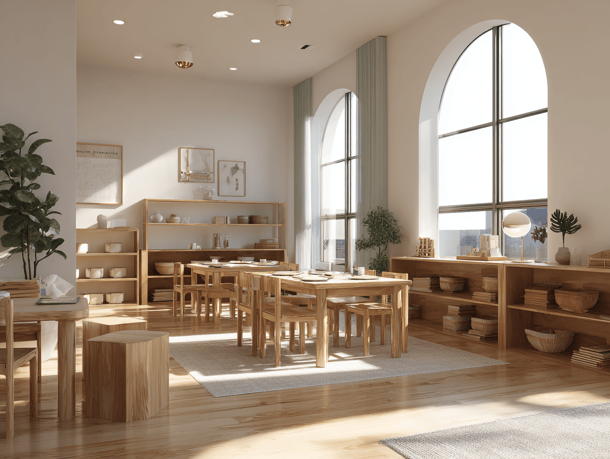 Calm learning environment with Montessori-inspired materials in Montreal
